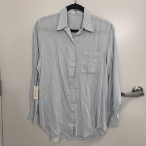 NWY Aritzia Babaton Light Blue Linen Top